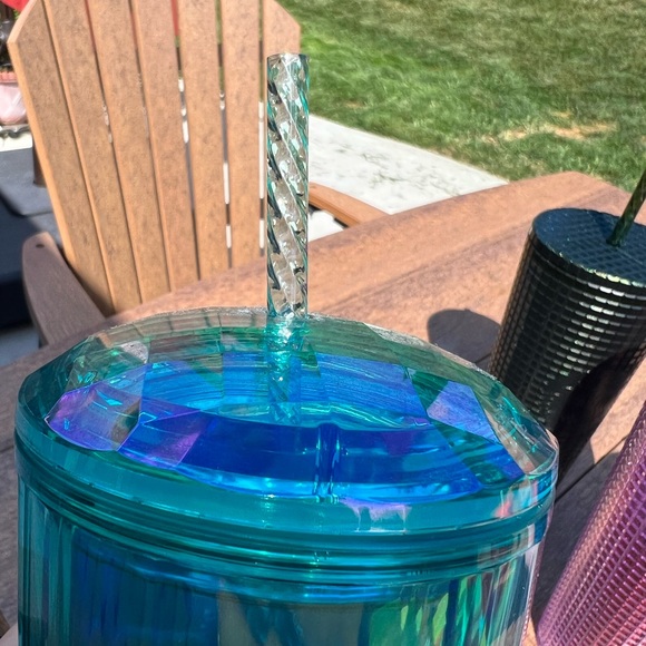 STARBUCKS KALEIDOSCOPE BLUE cold cup! Rare design! 24oz NWT SOLD OUT! - Picture 8 of 8